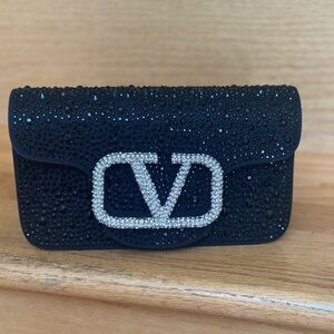 Black Stud Dressy Bag with 2 removable straps